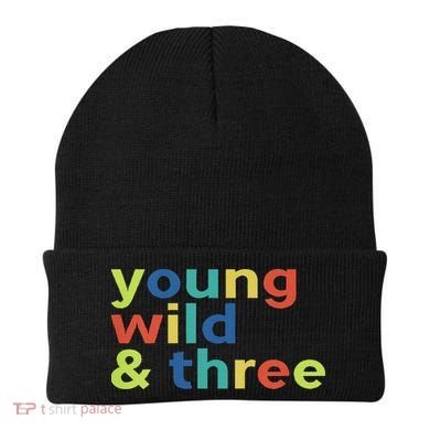 3rd Birthday Boy Funny Young Wild & Three Beanie
