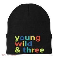 3rd Birthday Boy Funny Young Wild & Three Beanie thumb 0