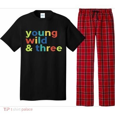 3rd Birthday Boy Funny Young Wild & Three Pajama Set
