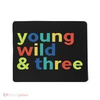 3rd Birthday Boy Funny Young Wild & Three Mousepad thumb 0