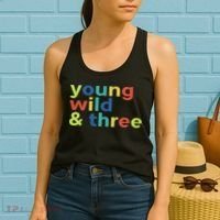 3rd Birthday Boy Funny Young Wild & Three Women's Tank Top thumb 2