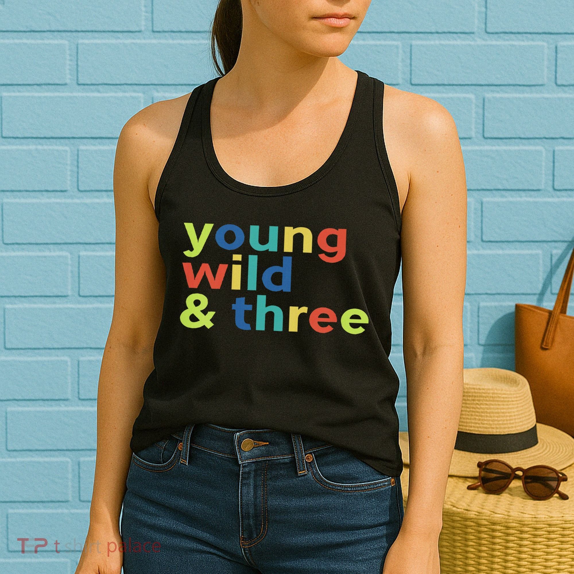 3rd Birthday Boy Funny Young Wild & Three Women's Tank Top