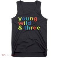 3rd Birthday Boy Funny Young Wild & Three Tank Top thumb 0
