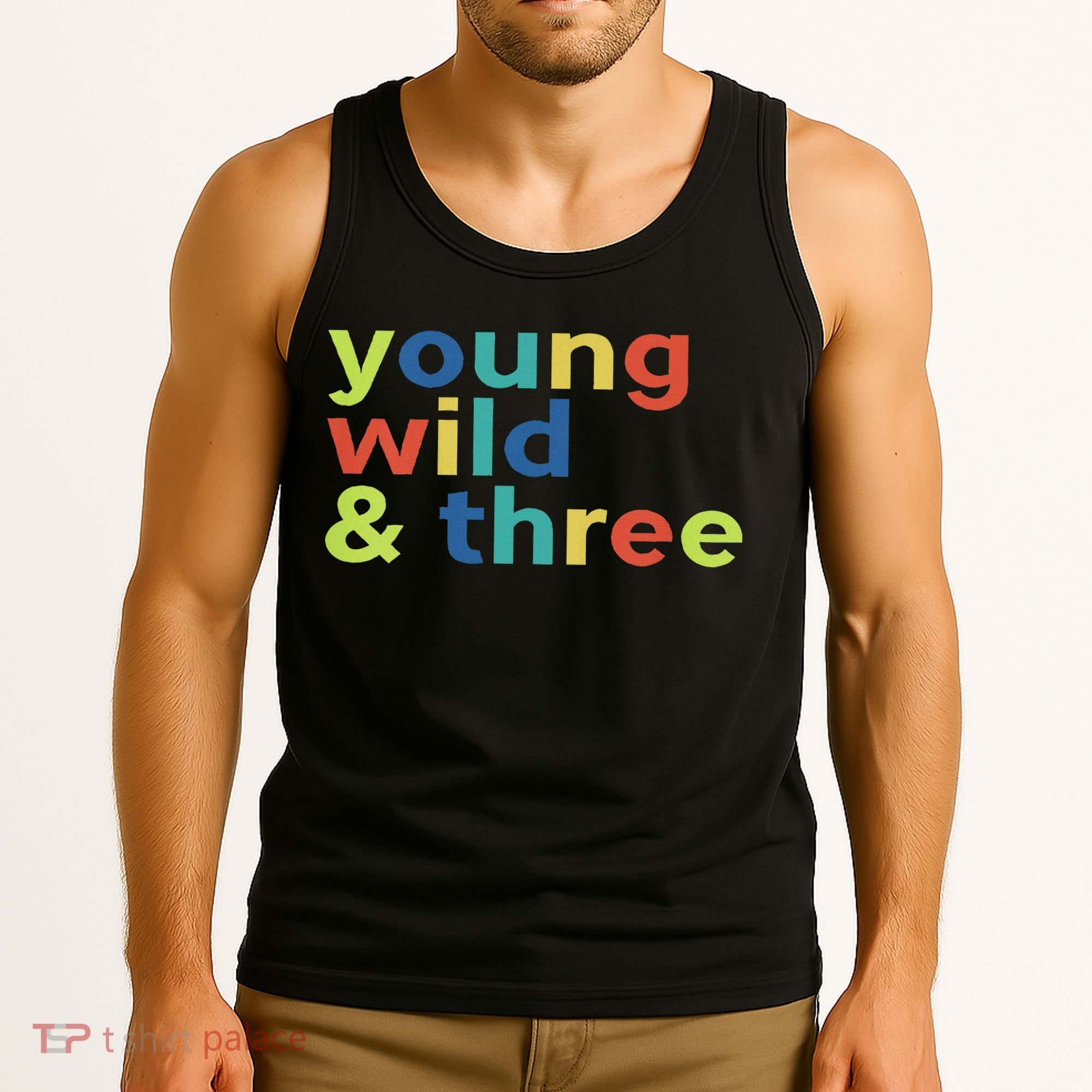 3rd Birthday Boy Funny Young Wild & Three Tank Top