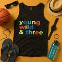 3rd Birthday Boy Funny Young Wild & Three Tank Top thumb 4