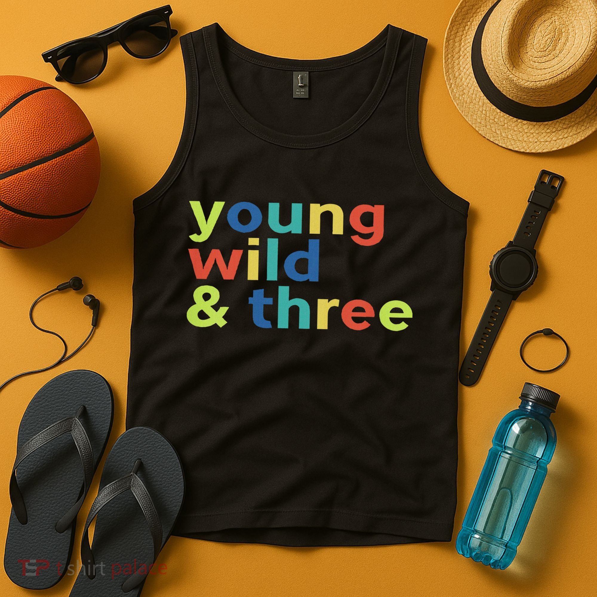 3rd Birthday Boy Funny Young Wild & Three Tank Top