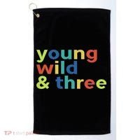 3rd Birthday Boy Funny Young Wild & Three Golf Towel thumb 0