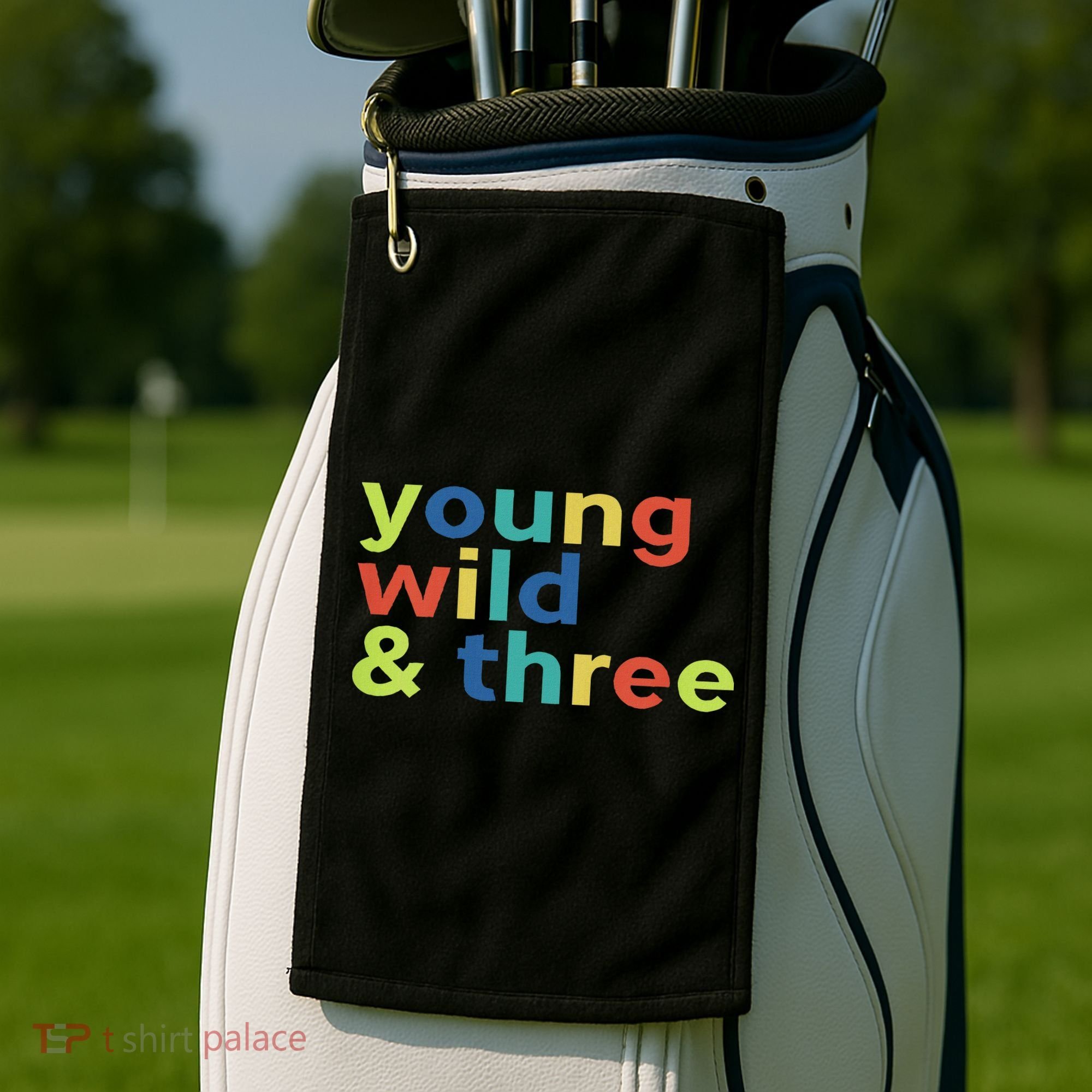 3rd Birthday Boy Funny Young Wild & Three Golf Towel