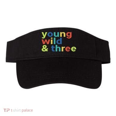3rd Birthday Boy Funny Young Wild & Three Visor