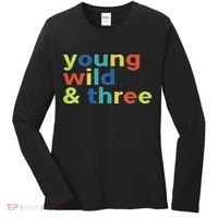 3rd Birthday Boy Funny Young Wild & Three Women's Long Sleeve Shirt thumb 0