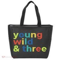 3rd Birthday Boy Funny Young Wild & Three Tote Bag thumb 0