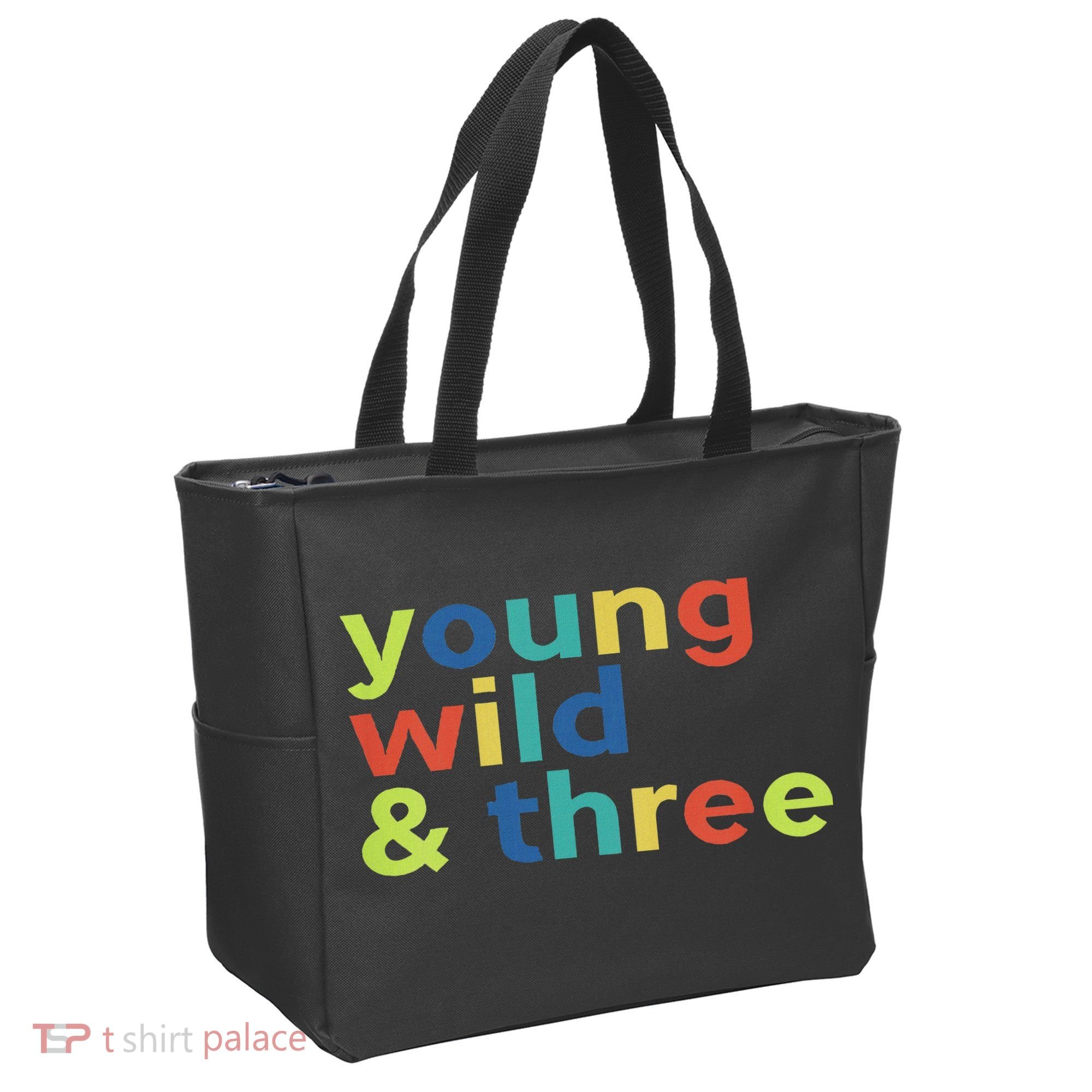 3rd Birthday Boy Funny Young Wild & Three Tote Bag