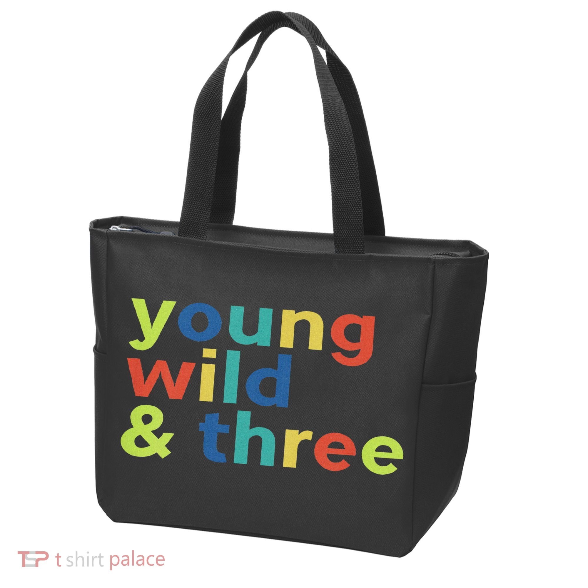 3rd Birthday Boy Funny Young Wild & Three Tote Bag