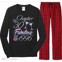 30th Birthday Chapter 30 Fabulous Since 1996 Rhinestones Diamonds Long Sleeve Pajama Set thumb 0