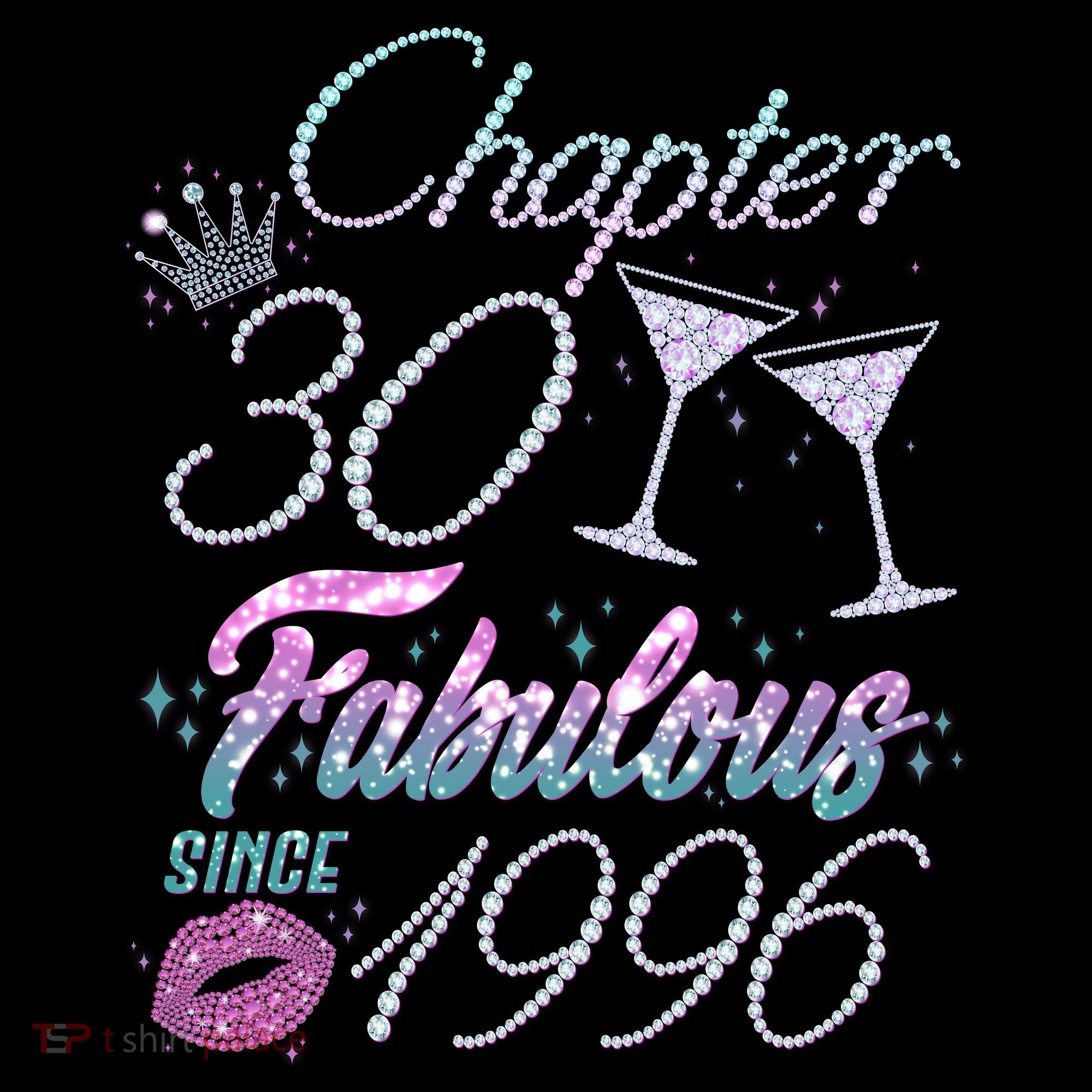 30th Birthday Chapter 30 Fabulous Since 1996 Rhinestones Diamonds Women's Hoodie