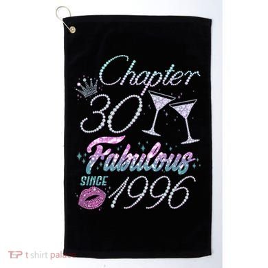 30th Birthday Chapter 30 Fabulous Since 1996 Rhinestones Diamonds Golf Towel
