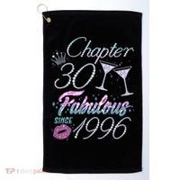 30th Birthday Chapter 30 Fabulous Since 1996 Rhinestones Diamonds Golf Towel thumb 0
