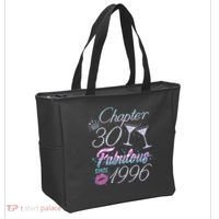 30th Birthday Chapter 30 Fabulous Since 1996 Rhinestones Diamonds Tote Bag thumb 2