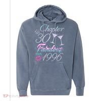 30th Birthday Chapter 30 Fabulous Since 1996 Rhinestones Diamonds Comfort Colors Garment-Dyed Hooded Sweatshirt thumb 0