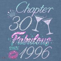 30th Birthday Chapter 30 Fabulous Since 1996 Rhinestones Diamonds Comfort Colors Garment-Dyed Hooded Sweatshirt thumb 2