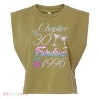 30th Birthday Chapter 30 Fabulous Since 1996 Rhinestones Diamonds Garment-Dyed Women's Muscle Tee thumb 0