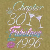 30th Birthday Chapter 30 Fabulous Since 1996 Rhinestones Diamonds Garment-Dyed Women's Muscle Tee thumb 6