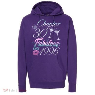 30th Birthday Chapter 30 Fabulous Since 1996 Rhinestones Diamonds Hoodie