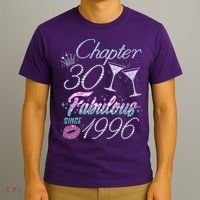30th Birthday Chapter 30 Fabulous Since 1996 Rhinestones Diamonds T-Shirt thumb 3
