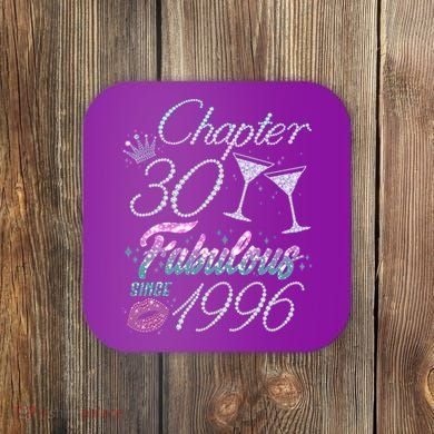 30th Birthday Chapter 30 Fabulous Since 1996 Rhinestones Diamonds Coaster