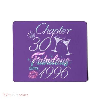 30th Birthday Chapter 30 Fabulous Since 1996 Rhinestones Diamonds Mousepad