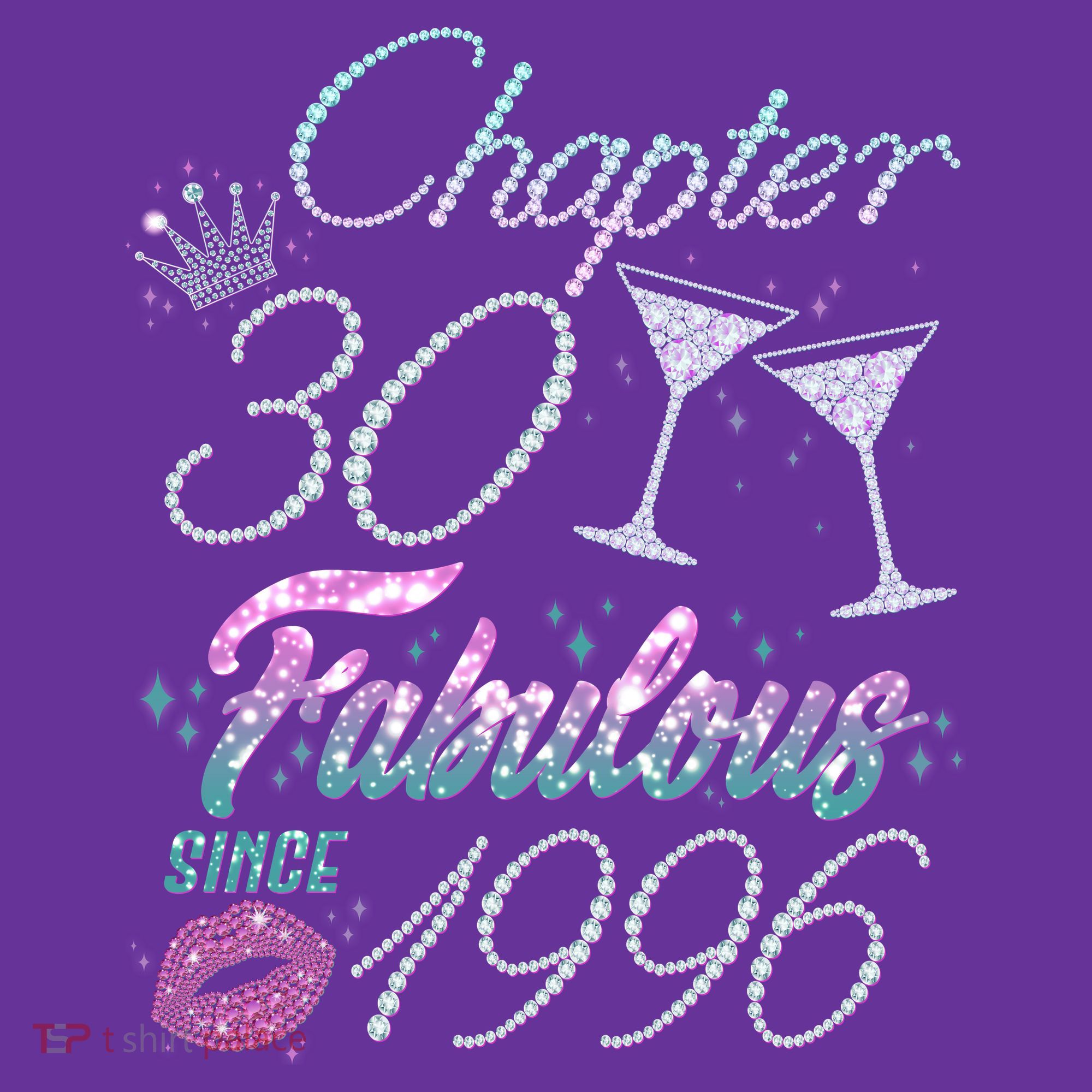 30th Birthday Chapter 30 Fabulous Since 1996 Rhinestones Diamonds Mousepad