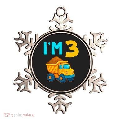 3rd Birthday Cartoon Dump Toy Truck Construction I'M 3 Three Ornament
