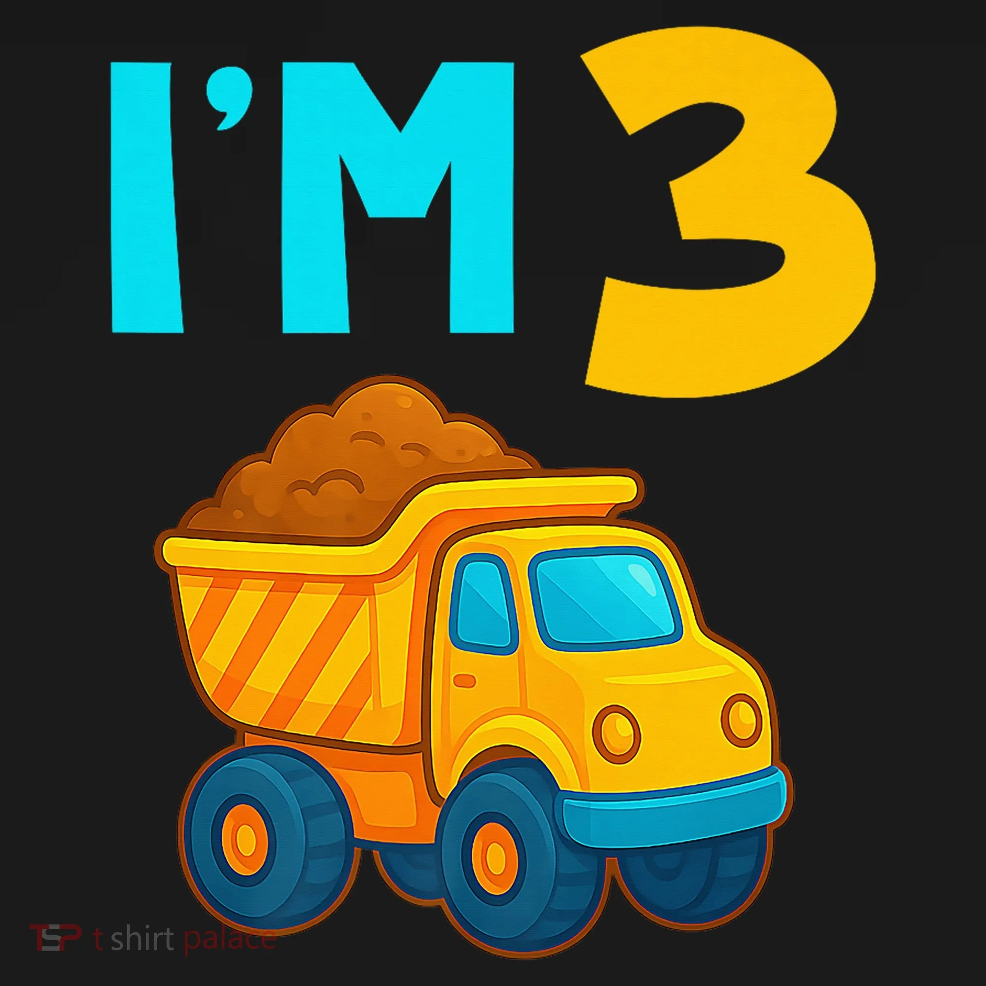 3rd Birthday Cartoon Dump Toy Truck Construction I'M 3 Three Ornament
