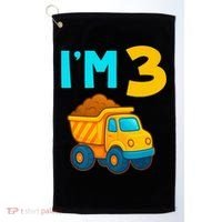 3rd Birthday Cartoon Dump Toy Truck Construction I'M 3 Three Golf Towel thumb 0