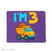3rd Birthday Cartoon Dump Toy Truck Construction I'M 3 Three Mousepad thumb 0
