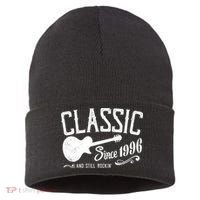30th Birthday Classic Guitar Since 1996 And Still Rockin Sustainable Knit Beanie thumb 0