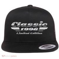 30th Birthday Classic 1996 Limited Edition Metallic Chrome Birthday Flat Bill Trucker Hat thumb 0