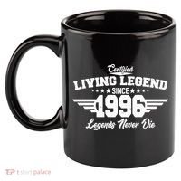 30th Birthday Certified Living Legend Since 1996 Legends Never Die 11oz C Handle Ceramic Mug thumb 2