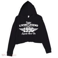 30th Birthday Certified Living Legend Since 1996 Legends Never Die Crop Fleece Hoodie thumb 0