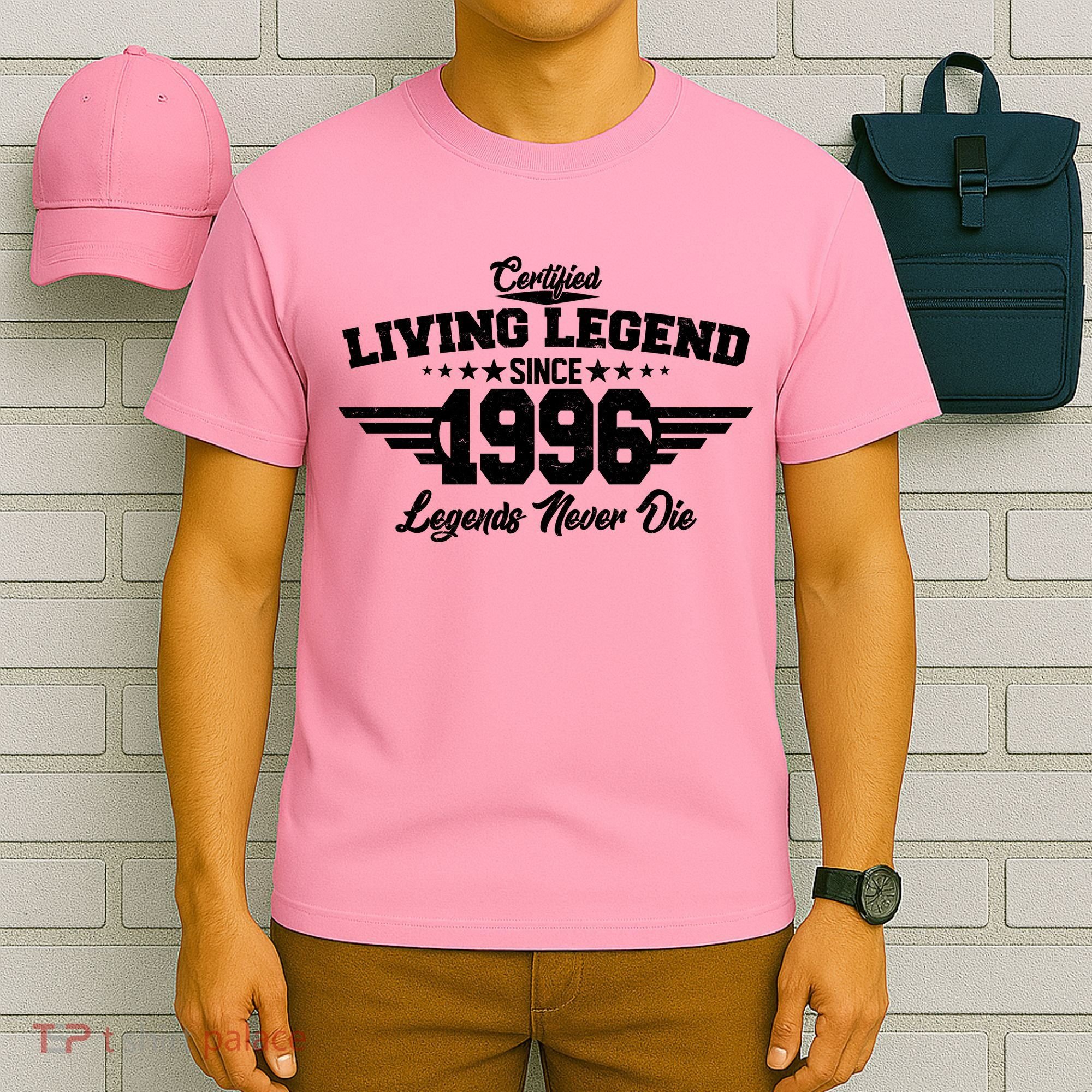 30th Birthday Certified Living Legend Since 1996 Legends Never Die T-Shirt