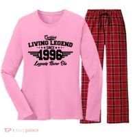 30th Birthday Certified Living Legend Since 1996 Legends Never Die Women's Long Sleeve Flannel Pajama Set  thumb 0