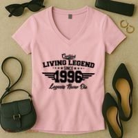 30th Birthday Certified Living Legend Since 1996 Legends Never Die Women's V-Neck T-Shirt thumb 2