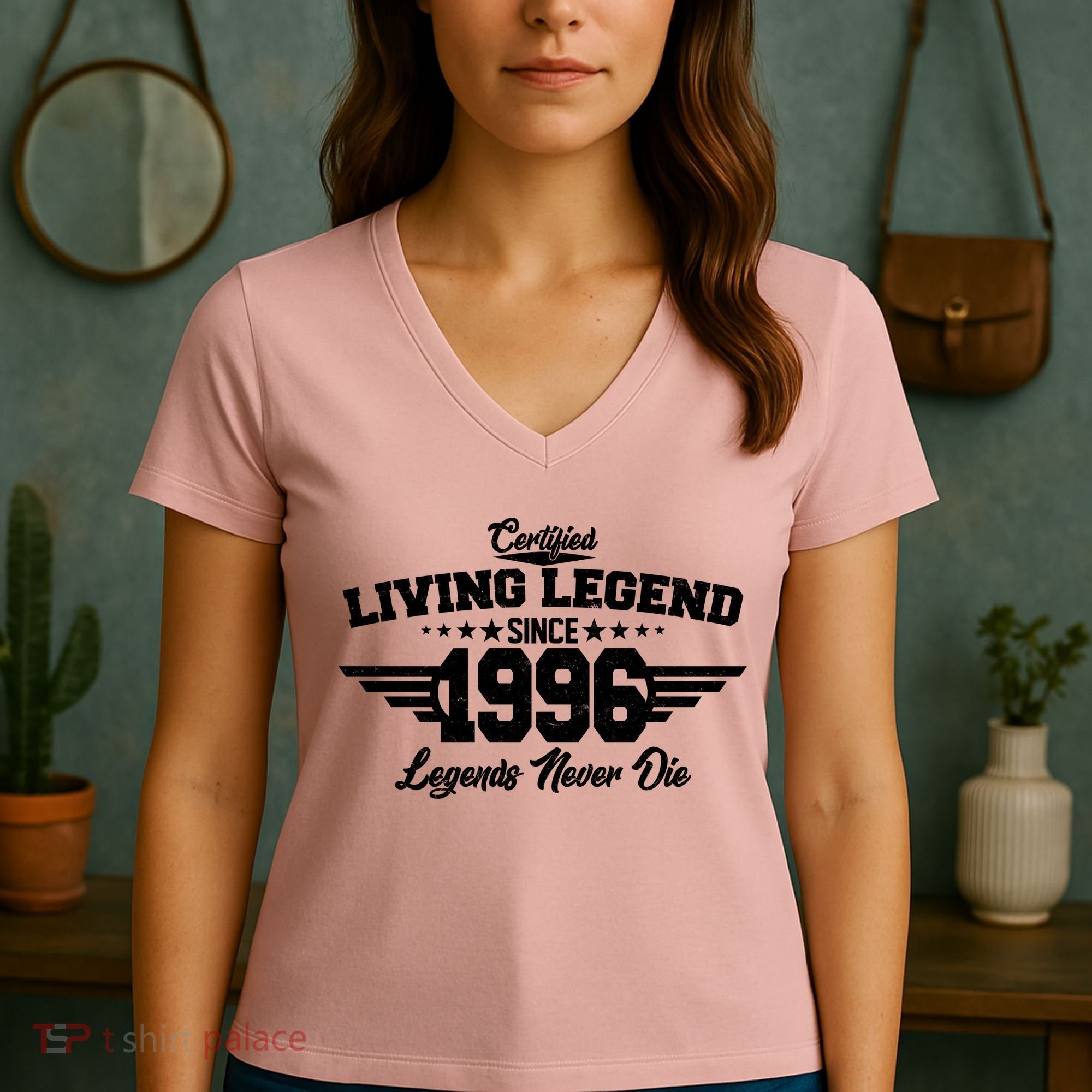 30th Birthday Certified Living Legend Since 1996 Legends Never Die Women's V-Neck T-Shirt