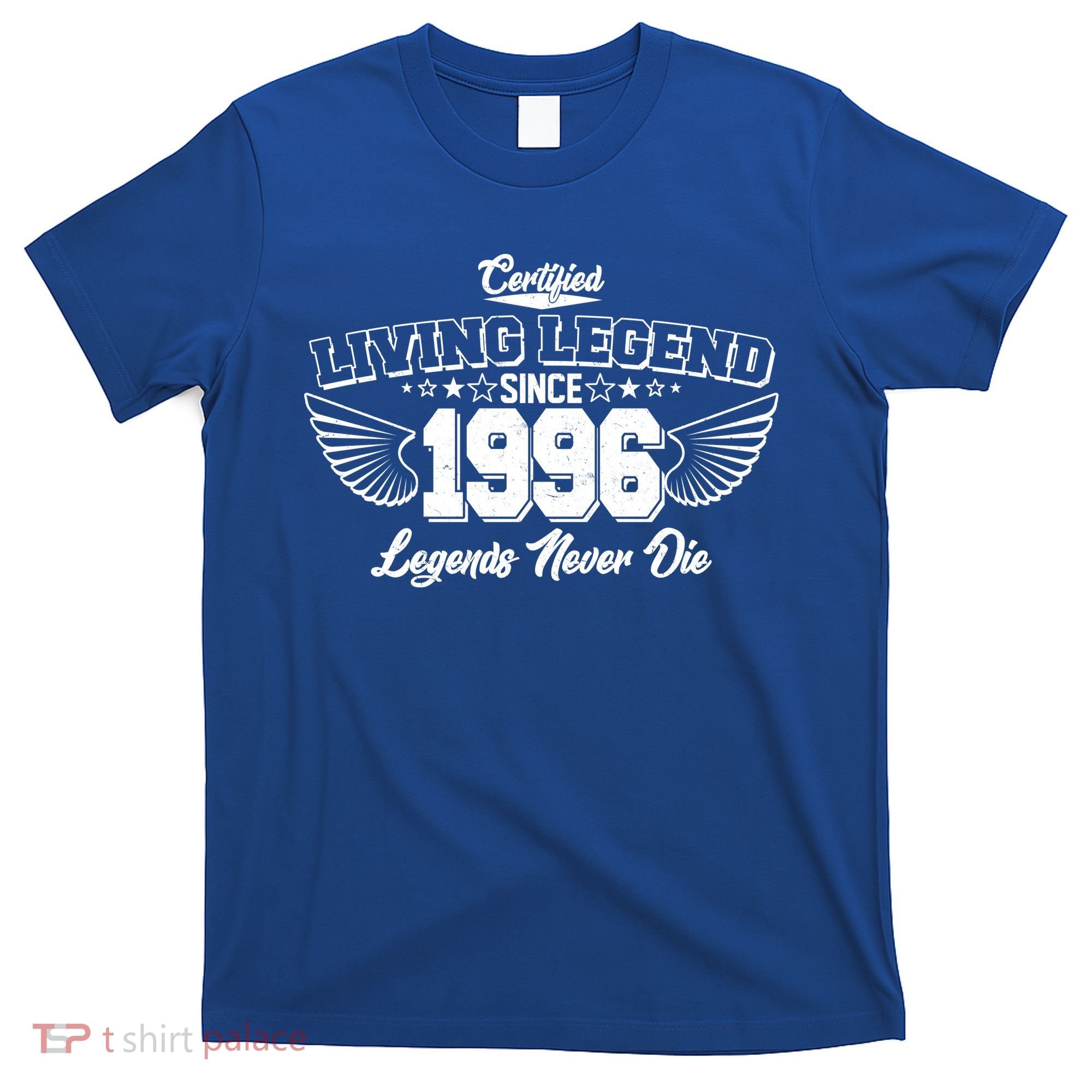 30th Birthday Certified Living Legend Since 1996 Legends Never Die Vintage Wings T-Shirt
