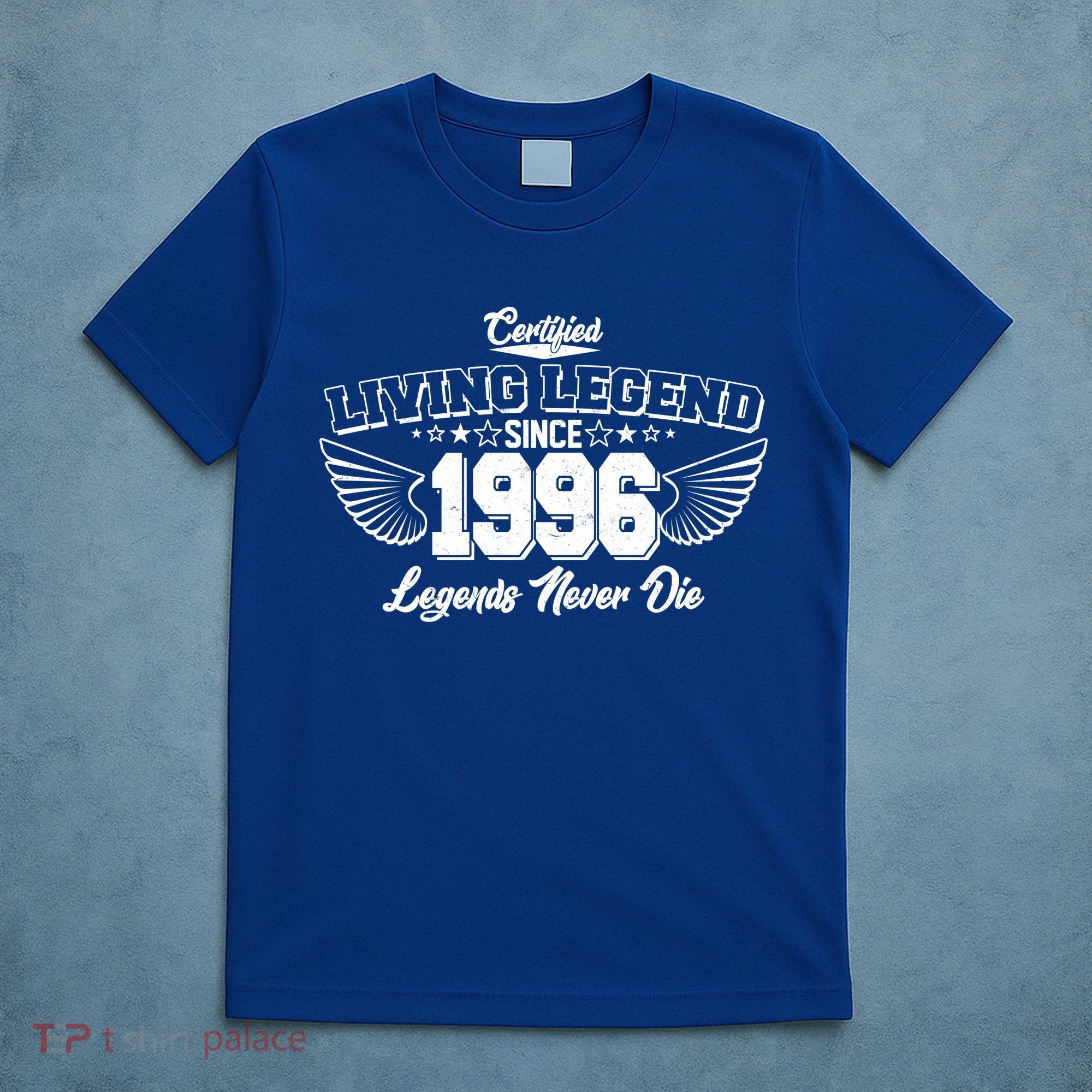 30th Birthday Certified Living Legend Since 1996 Legends Never Die Vintage Wings T-Shirt