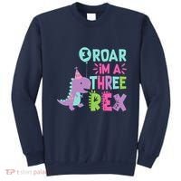 3rd Birthday Dinosaur Girl Trex Matching Family Party Three Sweatshirt thumb 0