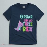 3rd Birthday Dinosaur Girl Trex Matching Family Party Three T-Shirt thumb 5