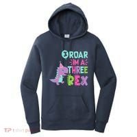 3rd Birthday Dinosaur Girl Trex Matching Family Party Three Women's Hoodie thumb 0