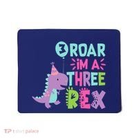 3rd Birthday Dinosaur Girl Trex Matching Family Party Three Mousepad thumb 0