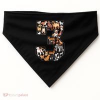 3rd Birthday Dog Lovers 3 Year Old Party USA-Made Doggie Bandana thumb 0